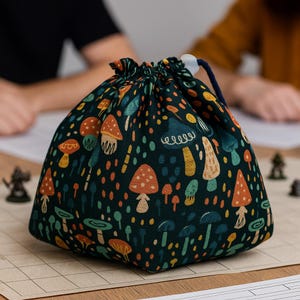 Mushroom dice bag Dnd dice bag Large dice bag