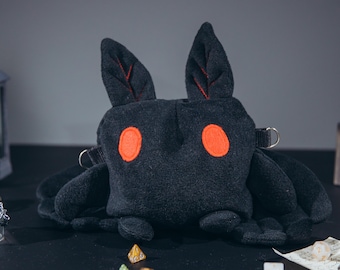 Mothman plush dice bag, cryptid tabletop accessory, handmade dnd pouch