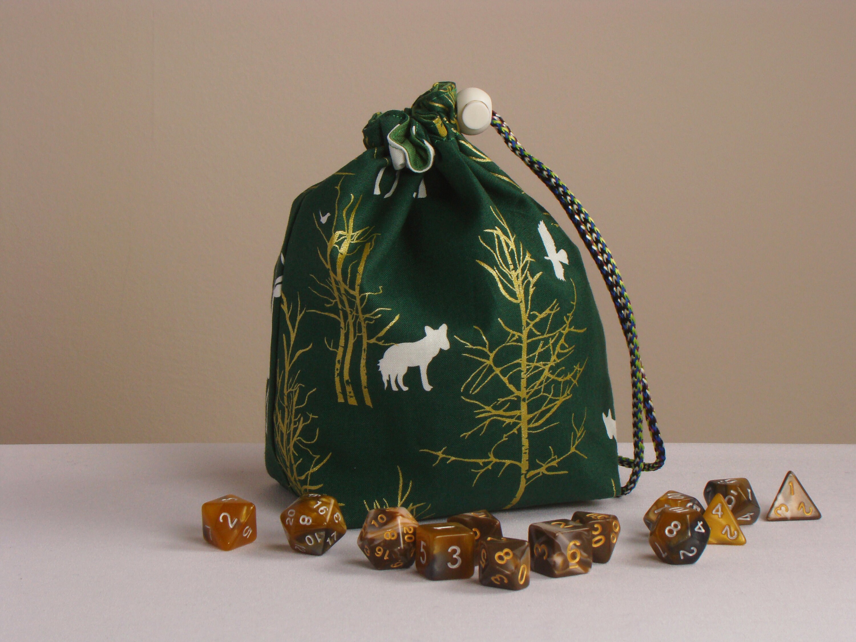 Dnd dice bag druid Dice pouch Critical role dice bag Etsy