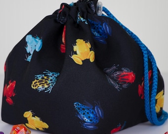 Frog dice bag with 6 pockets, dice storage, dnd gifts, dm accessories
