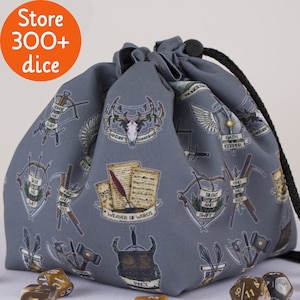 Dungeon master dice bag, DnD dice bag with pockets, RPG accessories
