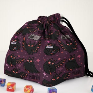 Custom dice bag Mothman dice bag with pockets