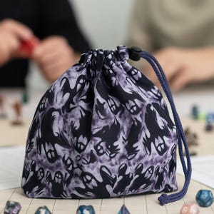 Borsa per dadi fantasma: borsa fatta a mano per giochi di ruolo D&D - Regalo per giocatori spettrali