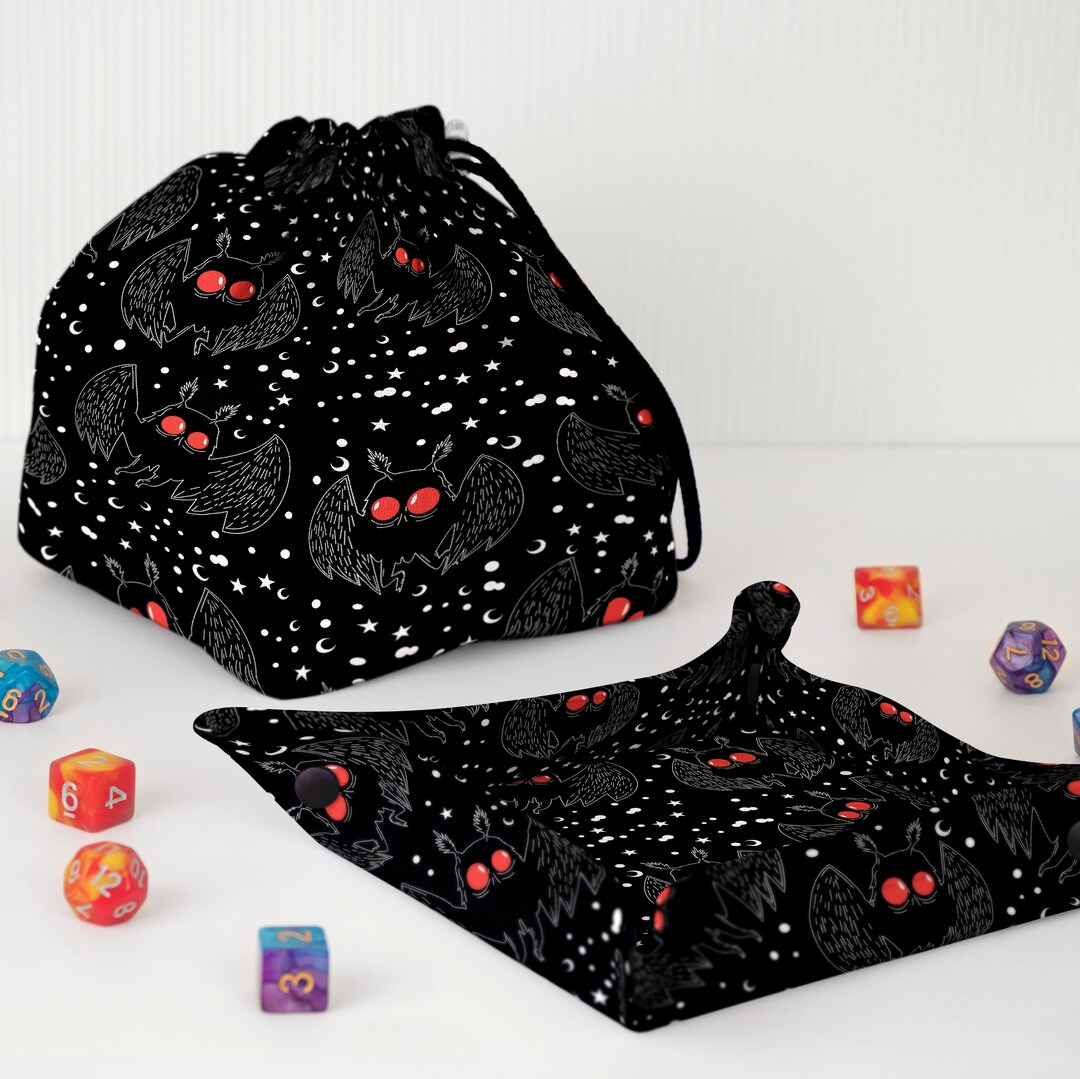 Dice Bag Tray Dnd Gift Dice Bag Moth Dnd Dice Rolling Tray Etsy