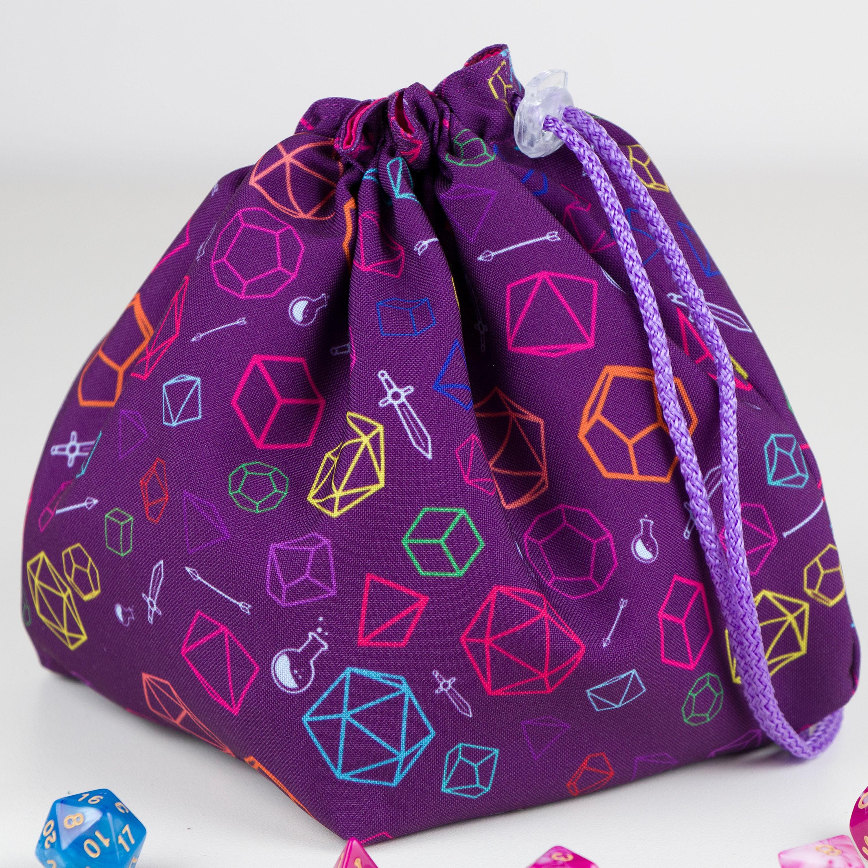 Large dice bag D20 dice bag Dnd dice bag pockets Giant dice bag Handmade dice bag