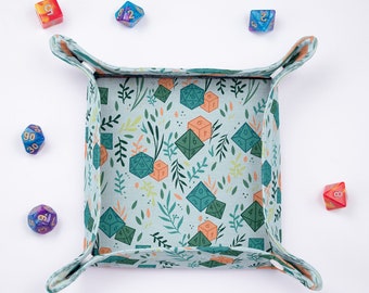 Bandeja para dados D20, bandeja de tela para lucir en tu mesa de rol, bandeja plegable hecha a mano