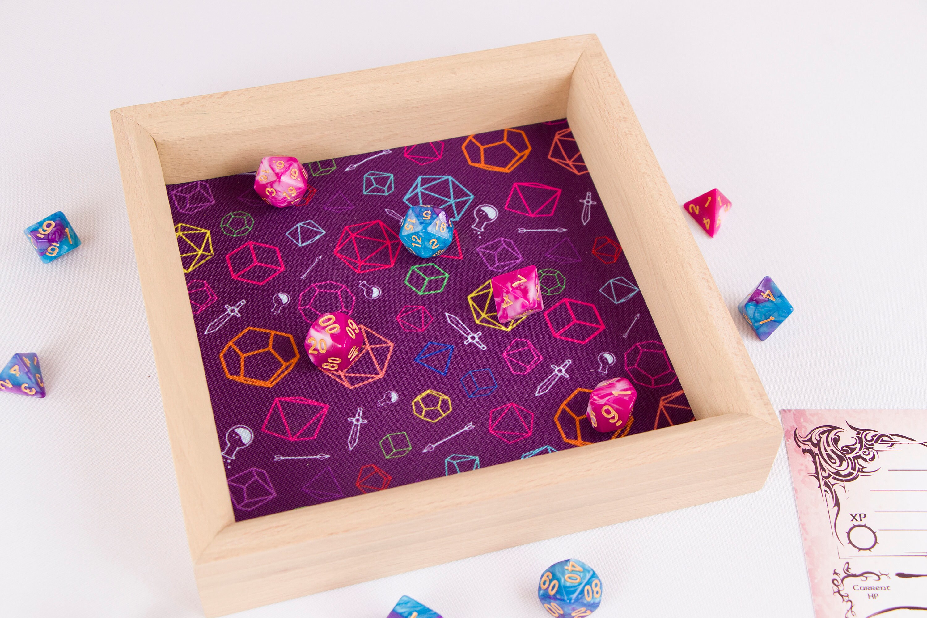 Wood dice tray Dice rolling tray Etsy