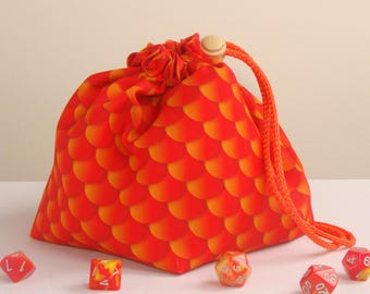Dragon scale dice bag with 6 pockets, dice organizer, dnd gifts for dm