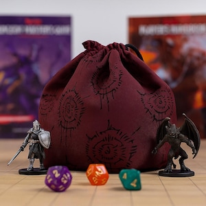 Dice bag pockets, large dice bag, dnd dice bag, RPG pouch, gamer gift, dice organizer, board game accessory, DnD gift, dice holder bag
