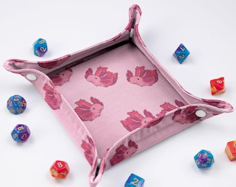 Axolotl dice tray, dice rolling tray, family game night, husband dnd gifts
