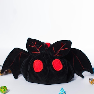 Mothman dice bag Personalized velvet dice bag for DnD 6 Pocket RPG pouch Dungeons & Dragons gift