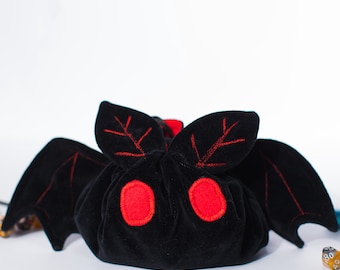 Mothman dice bag, Personalized velvet dicebag for D&D, Dnd birthday gift