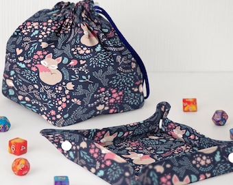 Fox DND Dice Tray & Bag Set: 6-Pocket Dice Holder