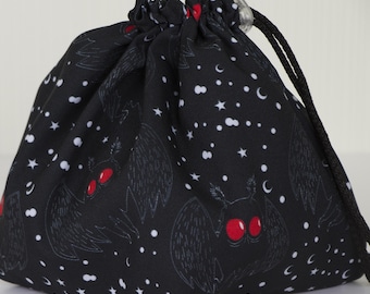 Mothman dice bag dnd, Large dicebag pockets, D&D Pouch