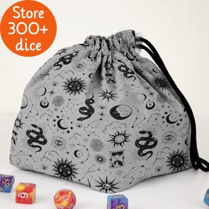 Okkulter Würfelbeutel mit Taschen: D&D Tabletop Gaming Beutel