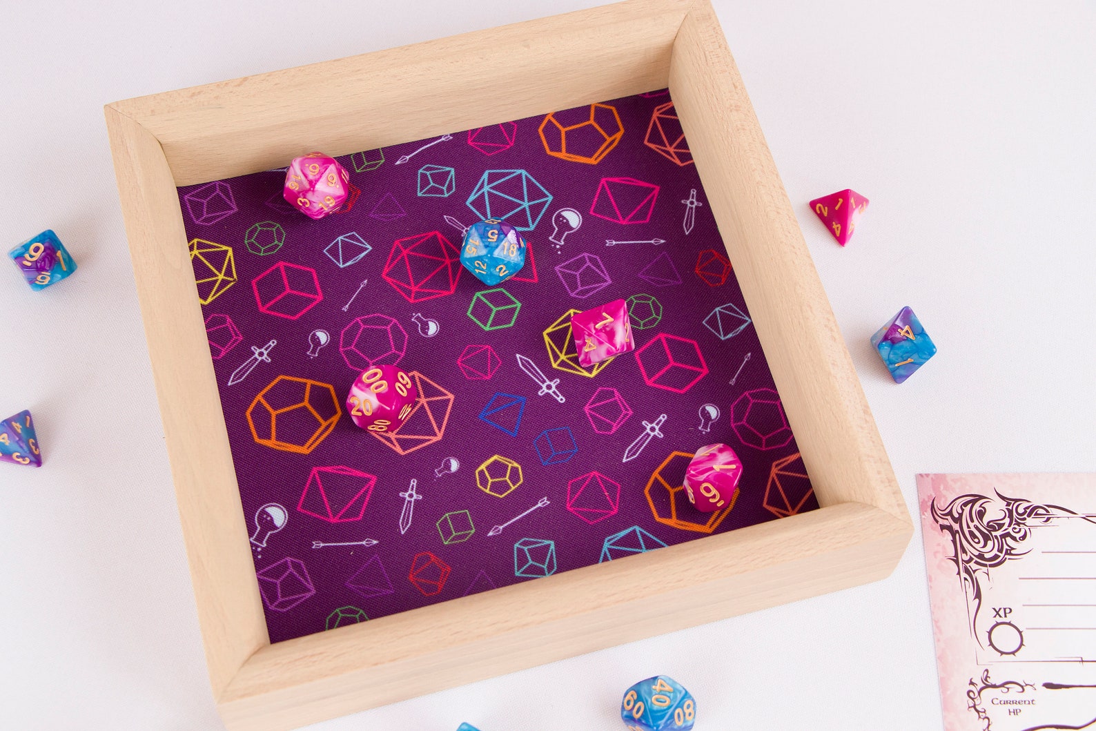 Wood dice tray Dice rolling tray Etsy