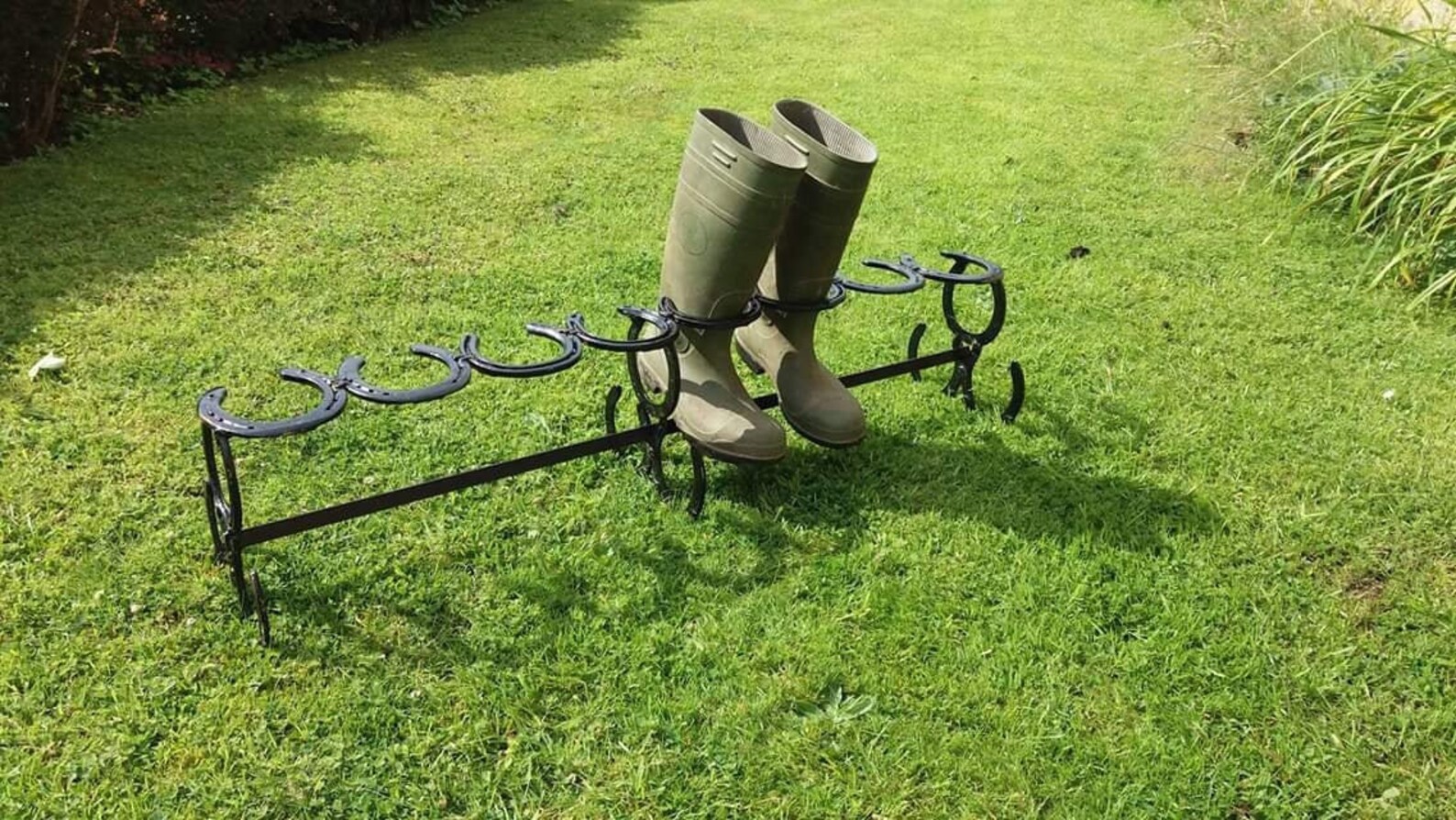 Boot Rack / Welly Rack / Shoe Rack Made From Recycled Horseshoes Etsy