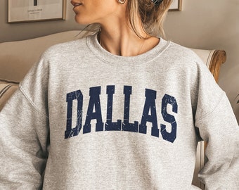 Navy Dallas Collegiate Sweatshirt: Adult & Youth Game Day Shirt
