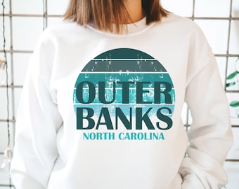 Outer Banks North Carolina Crewneck Sweatshirt: Retro Loungewear