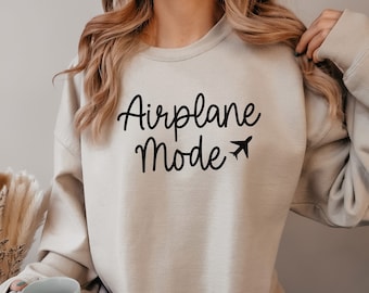 Airplane Mode Graphic Sweatshirt: Unisex Retro Pullover