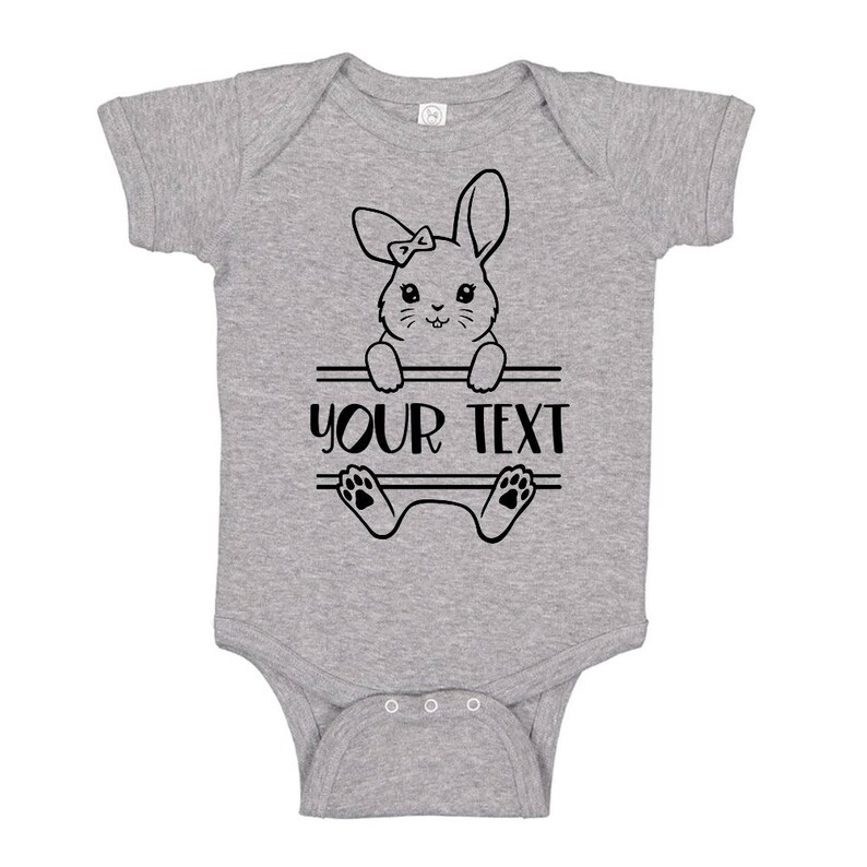 Cute Easter Baby Kids Onesie Outfit Customizable Your Name Here Add Your Text Easter Onesie Toddler Kids Custom Easter Bunny Kid/'s Shirt