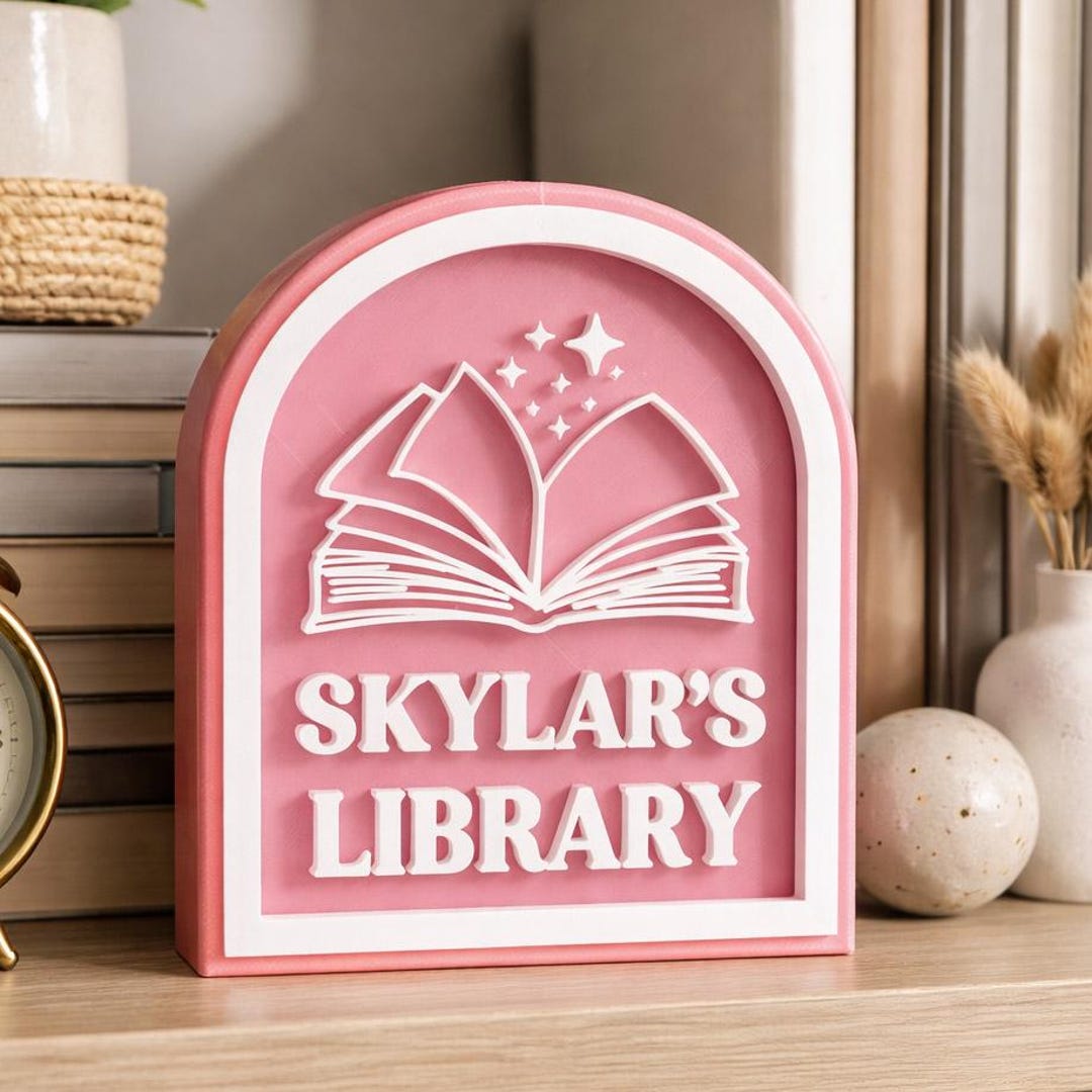 Custom Library Sign, Customizable Name Book Decor - Etsy