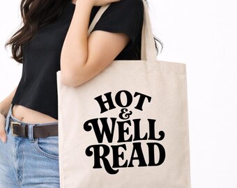 Hot and Well Read Book Lover Cotton Canvas Tote Bag