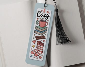 Cozy Aluminum Metal Bookmark, Bookmark gift for Book Lover