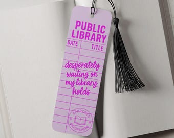 Library Holds Aluminum Metal Bookmark, Bookmark gift for Book Lover