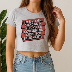 Basic Rights Baby Tee, Trendy Funny Gen Z 90&#39;s Style Baby Tee, Y2K Style Shirt