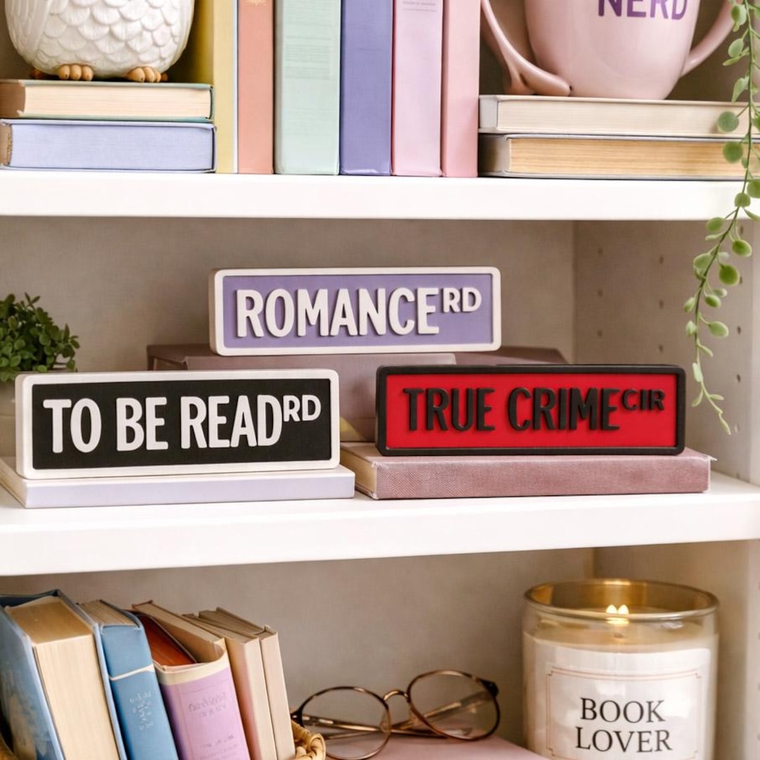 Library Bookshelf Street Sign, Custom Text Book Decor - Etsy