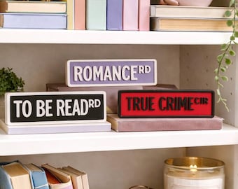 Library Bookshelf Street Sign, Custom Text Book Decor