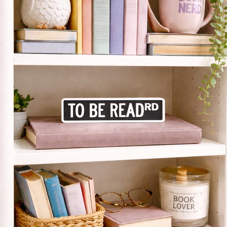 Library Bookshelf Street Sign, Custom Text Book Decor - Etsy