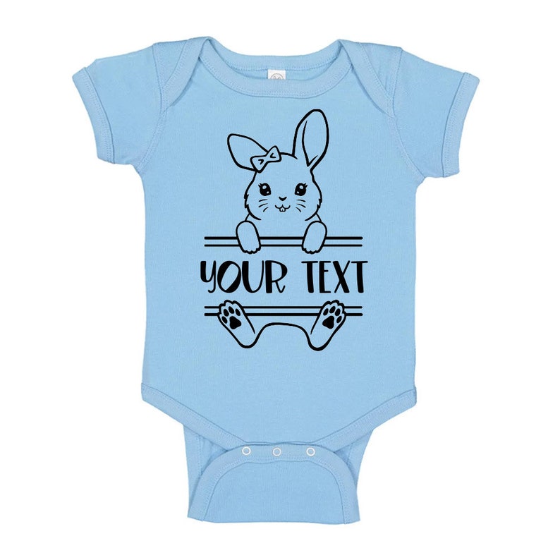 Cute Easter Baby Kids Onesie Outfit Customizable Your Name Here Add Your Text Easter Onesie Toddler Kids Custom Easter Bunny Kid/'s Shirt