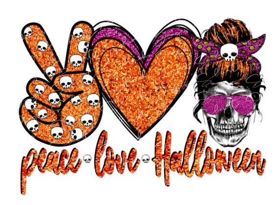 Download Peace Love Halloween PNG File Download | Etsy