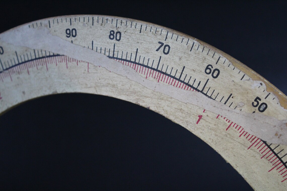 Vintage big wooden school protractor soviet ruler antique Etsy
