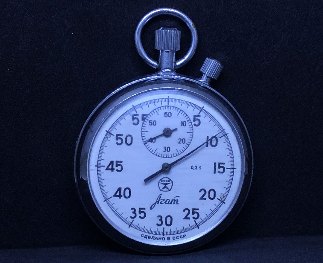 Vintage Mechanical Stopwatch AGAT, Soviet Chronometer, Sport Timer, Clock, Ussr Stopwatch