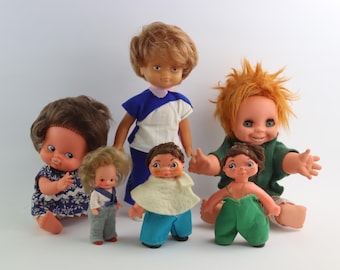 vintage GDR pupa toy, old doll, vintage toy, DDR puppet, rubber woman, little rubber girl, doll, baby doll
