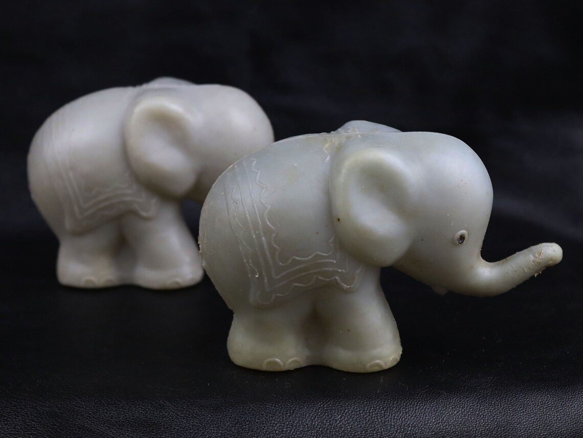 Two Vintage Elephant Toys Plastic Elephant Elephant Etsy
