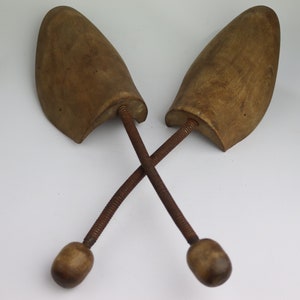 vintage wooden shoe stretchers, old wooden shoe lasts, antique wooden boots form holder, cobbler decor, shoe shop style, shoemaker decor