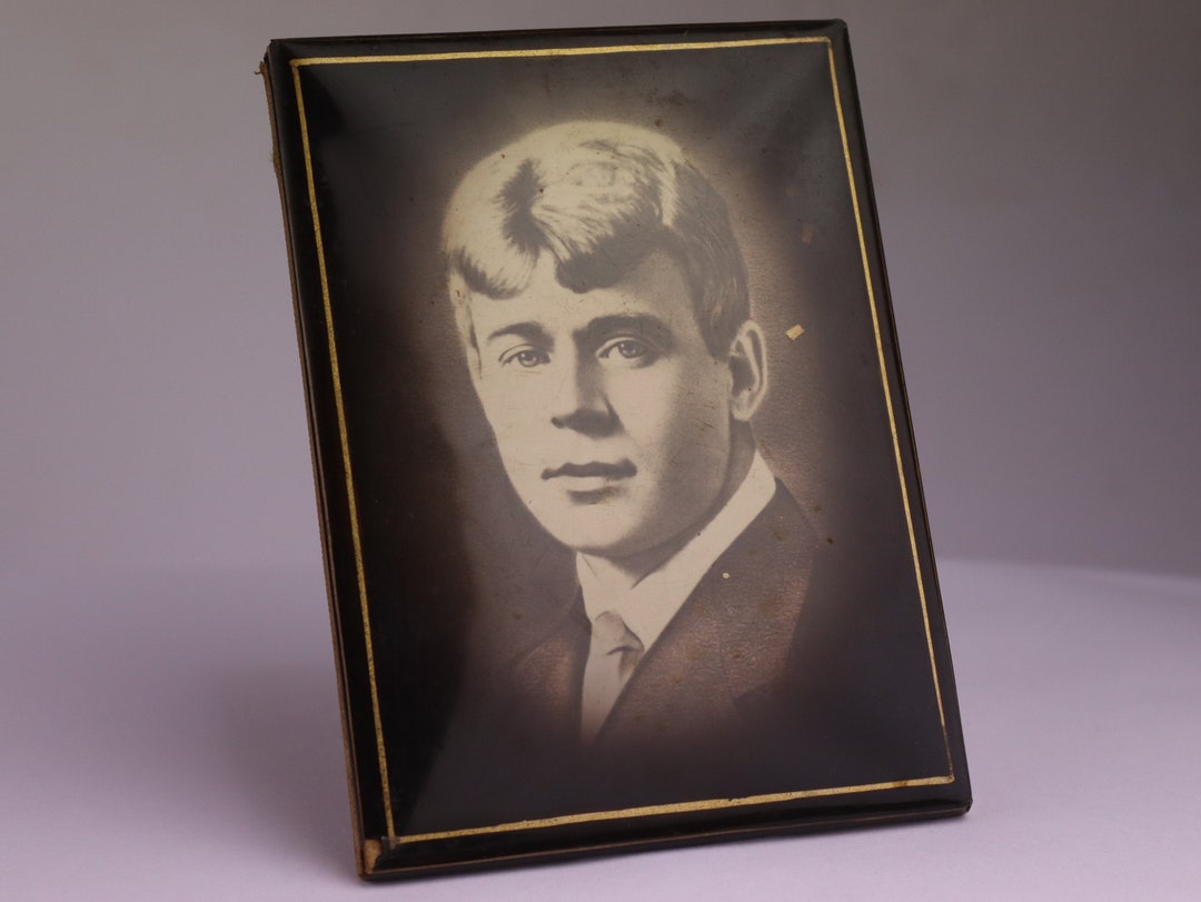 Vintage Photo Frame With Sergei Yesenin, Russian Poet and Writer
