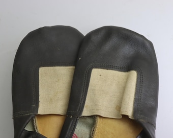 vintage leather shoes for dancing or gymnastics SPORT,  ussr slippers gymnastics shoes, soviet dancing slippers, russian sport shoes