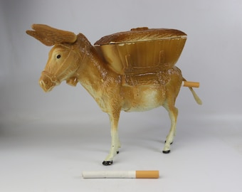 vintage cigarette holder donkey, tobacco keeper, cigarette case, antique cigarette holder, table keeper, vintage donkey. cigarette dispenser