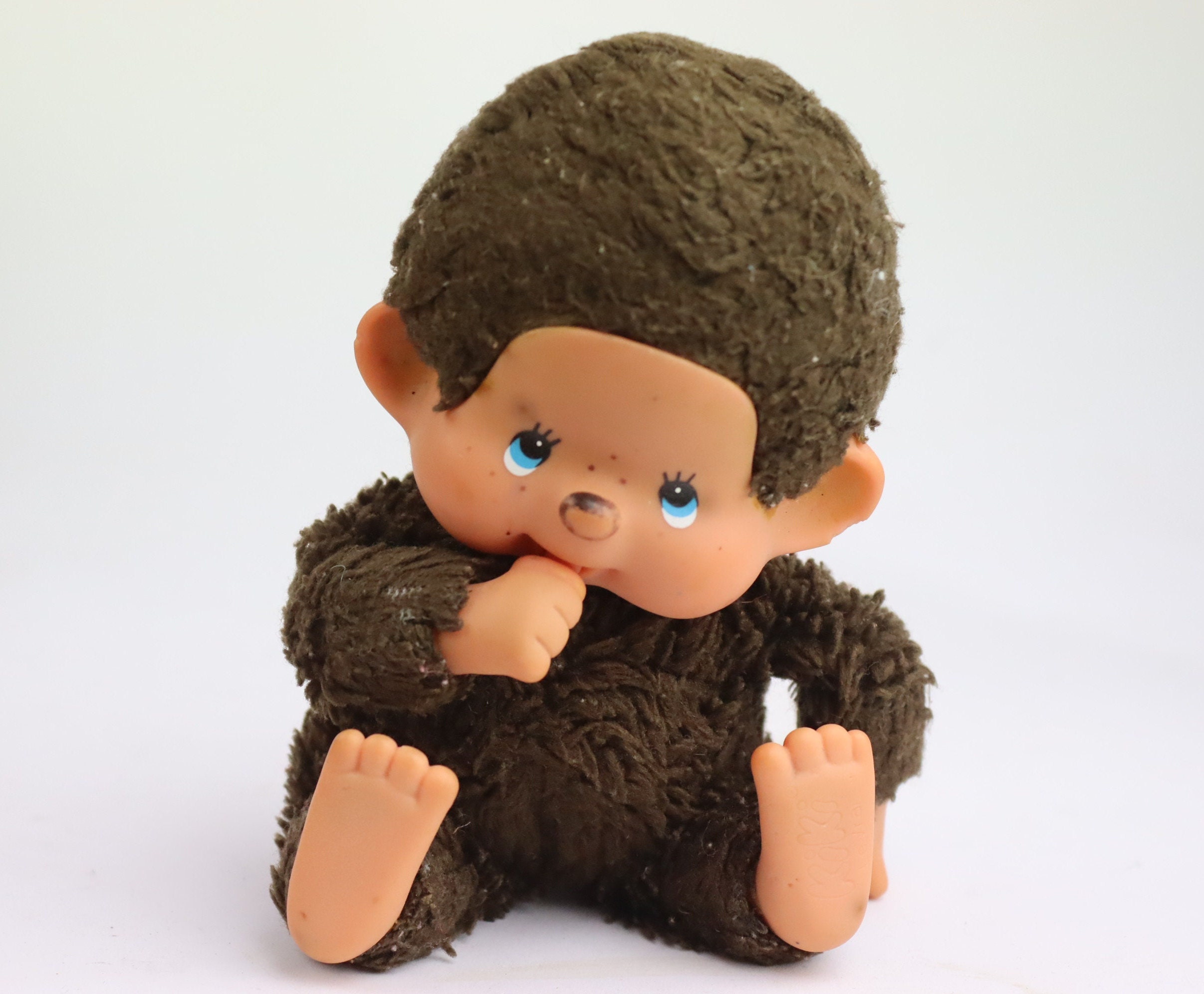 Vintage Soft Monchhichi Toy, Rubber Face Monkey, Monchhichi