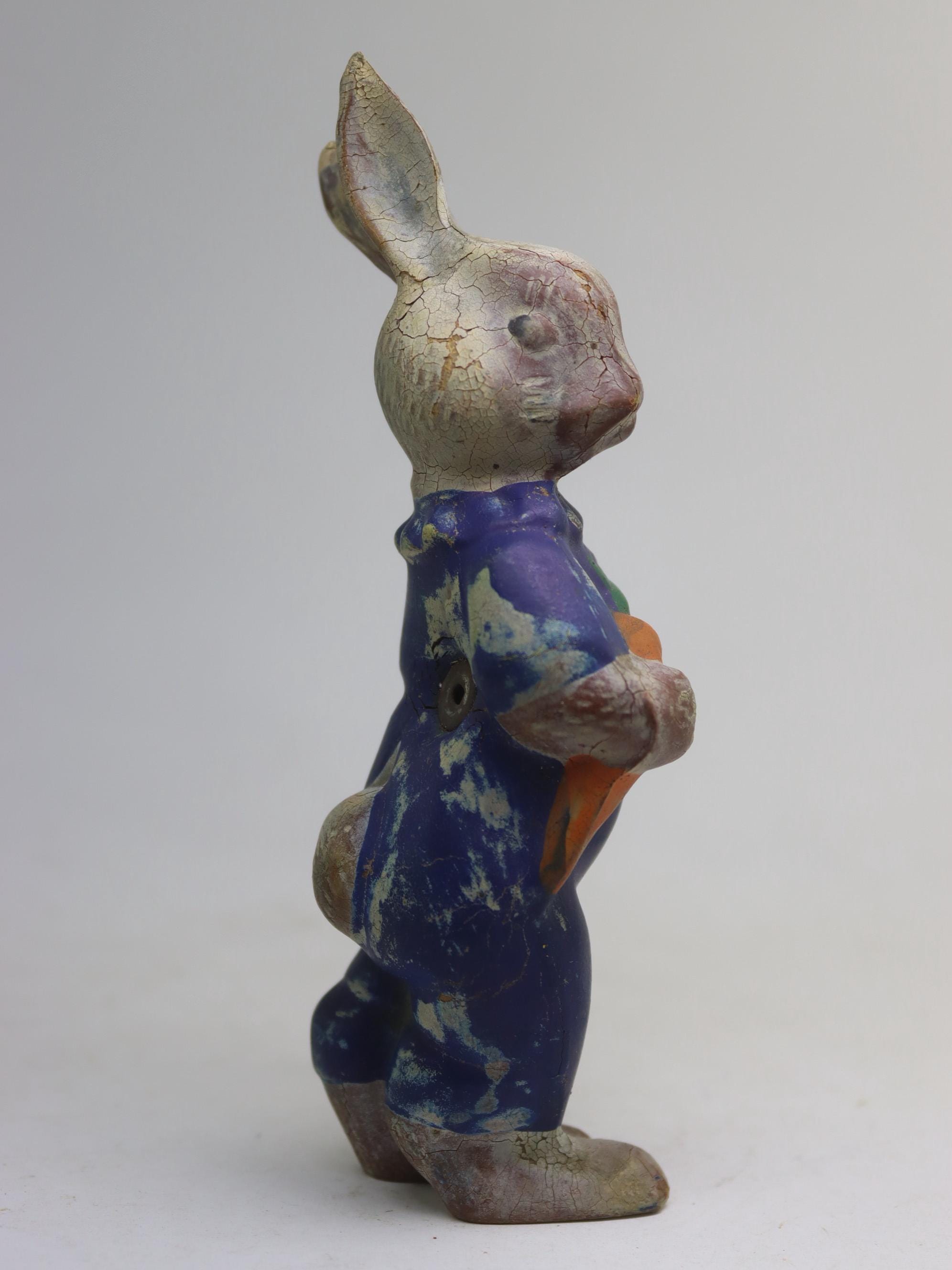 Damaged Vintage Rubber Bunny With Carrot Toy, Soviet Toy Hare, Russia ...