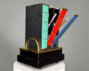 vintage musical cigarette holder, soviet desk cigarette case, keeper gagarin satellite, moon, cosmonaut, space, cigarette dispenser ussr