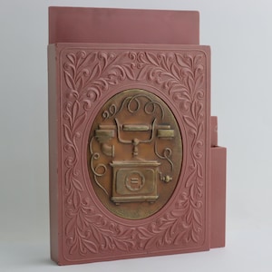 vintage telefoonboek notitieblokhouder, notitieblok pennenhouder, vintage telefoon telefoon muur notitieblok pennenhouder interieur telefoon notitieblok