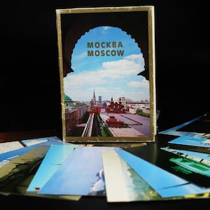 Vintage Postkarten Set Moskau, sowjetische Postkarte, UdSSR Postkarte, Russland Souvenir, lenin, sowjet kommunistische Partei, Vintage Banner, Geschenkidee
