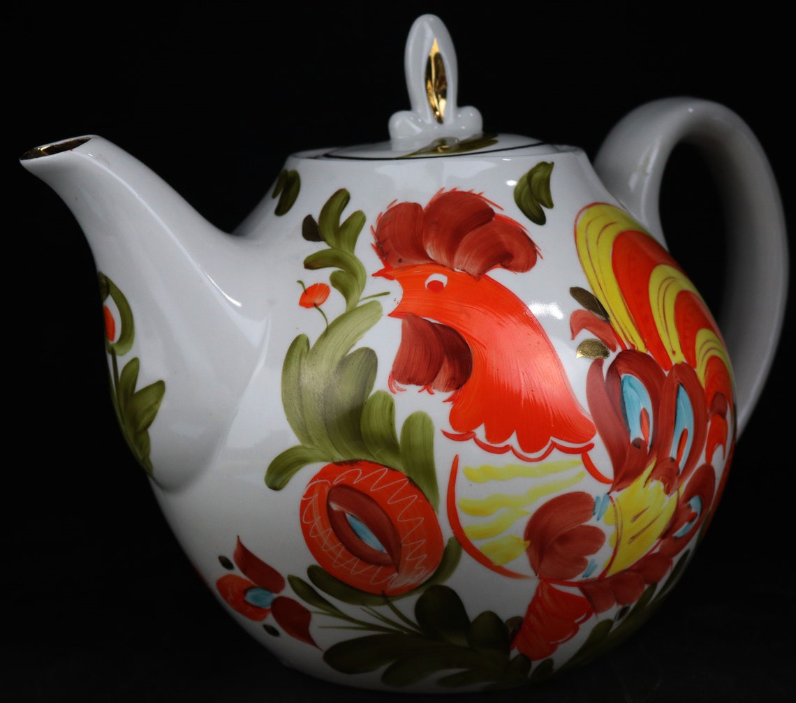 Three Vintage Porcelain Teapots Large Soviet Teapot Russia Etsy