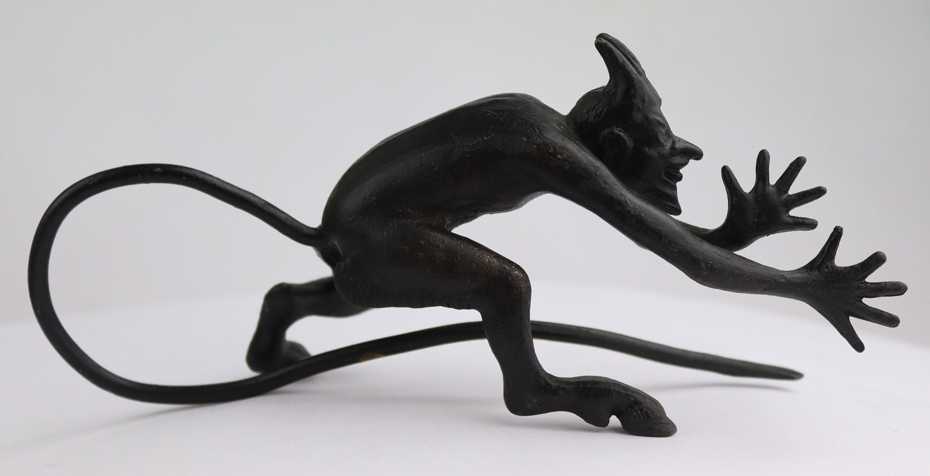 Vintage Cast Iron Devil Statuette Fiend Belial Nick Soviet Etsy